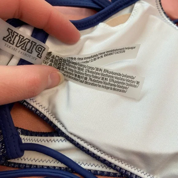 PINK Victoria’s Secret Shiny Blue Bikini - Picture 15 of 16